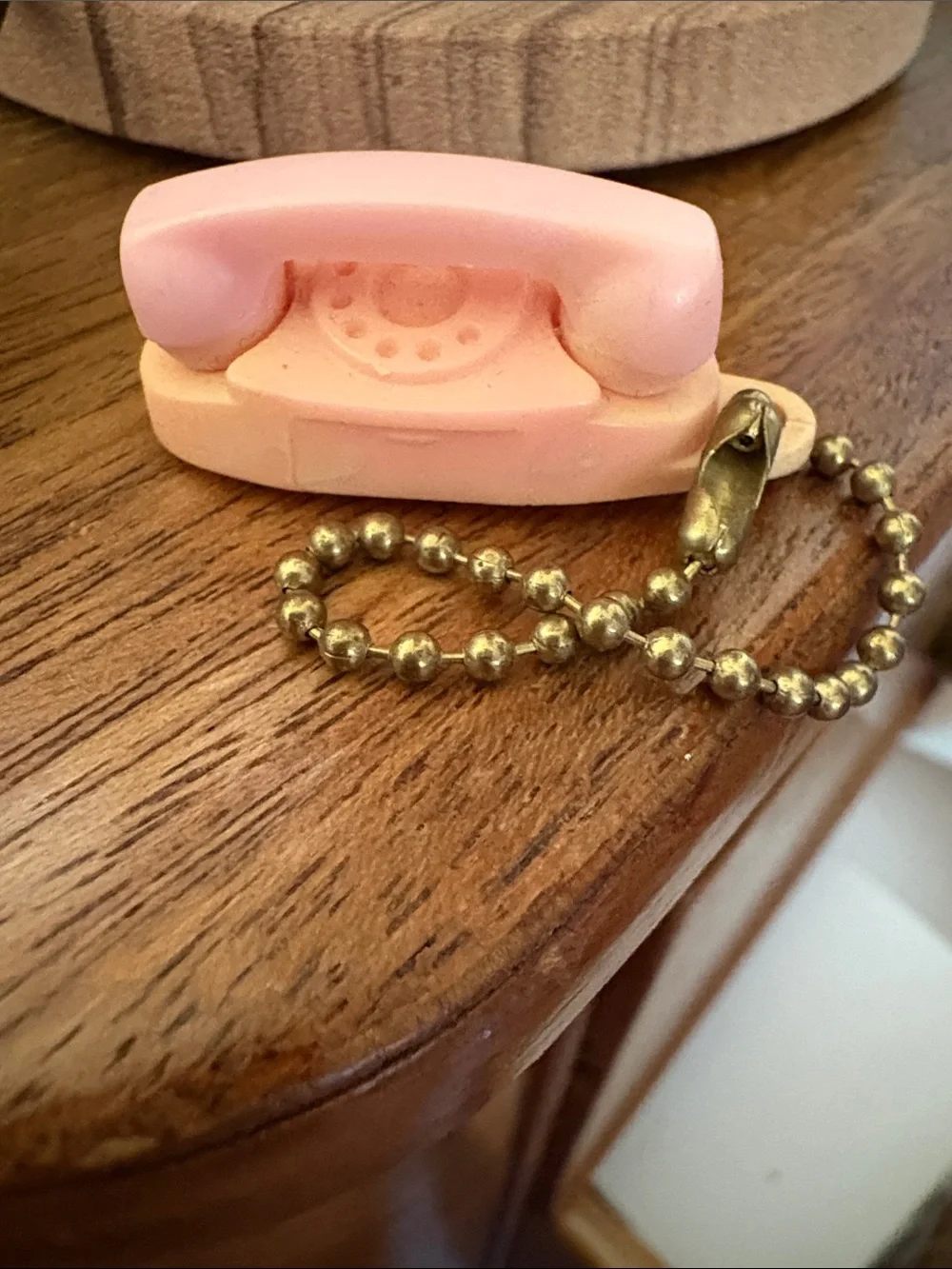 Pink Novelty Retro Phone Keychain - Pink